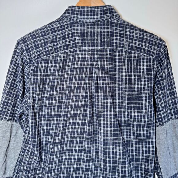 Jack Spade New York Button Up Shirt Men XS Blue Plaid Corduroy Elbow Patches - Picture 5 of 12
